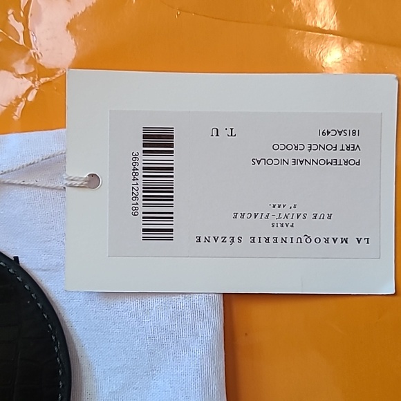 Nwt! Sezane nicolas leather coin pouch black croco - Picture 2 of 9